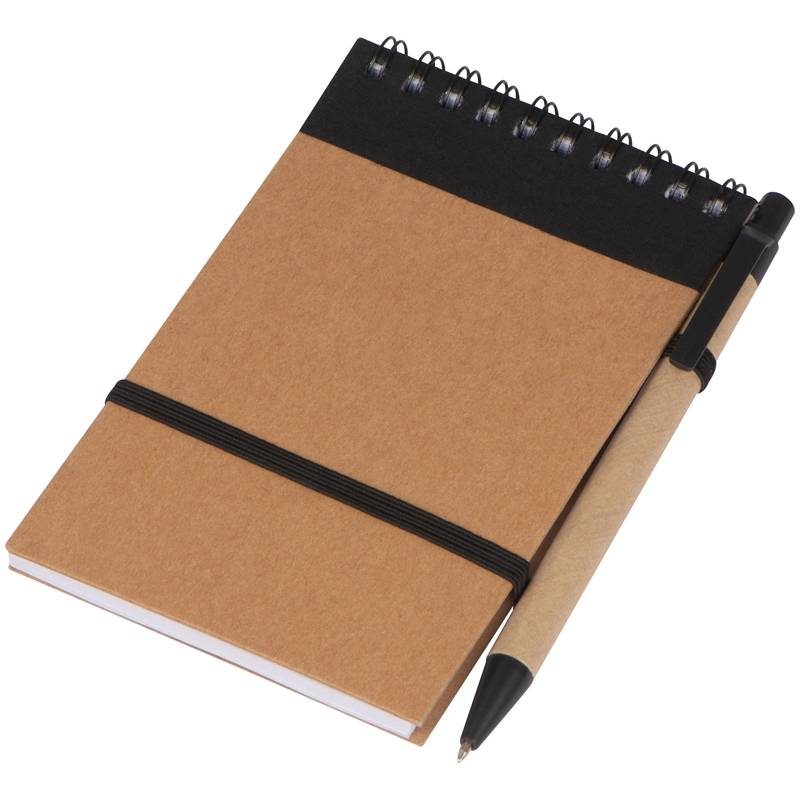 Poznámkový blok s perem, černý Poznámkový blok s perem, černý